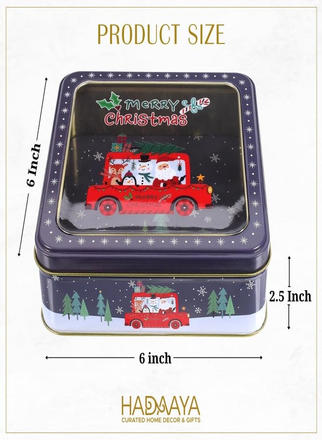 hadaaya Metal Cookie Tin with Clear Lid, Square Multipurpose Storage Container for Cookies, Candy, Snacks, Chocolate Cake, Crafts, Ideal for Parties & Gift Giving - Image 3