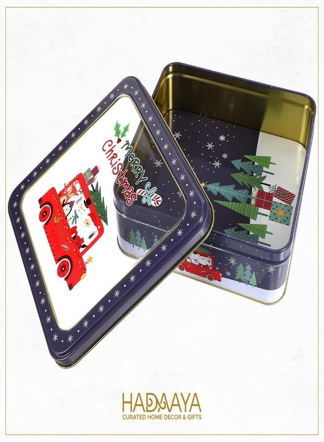 hadaaya Metal Cookie Tin with Clear Lid, Square Multipurpose Storage Container for Cookies, Candy, Snacks, Chocolate Cake, Crafts, Ideal for Parties & Gift Giving - Image 2