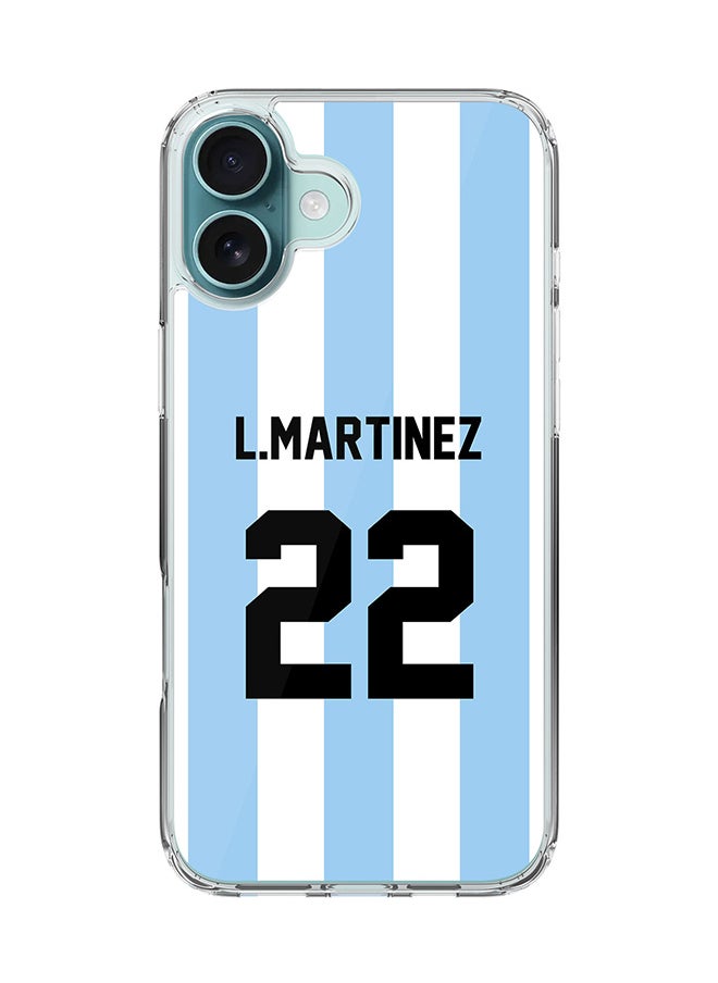 Stylizedd For iPhone 16 Plus Case [Compatible with MagSafe] Slim Magnetic cover Clear Phone Case - Football Team - Argentina, L.Martinez  - Image 1
