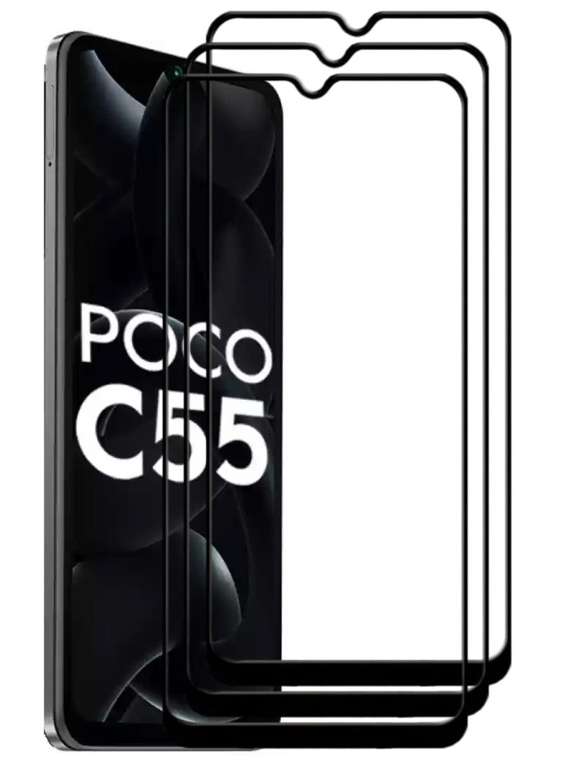 ACLIX 4 Pieces Antistatic ESD Dustproof Premium Quality High Definition Tempered Glass Screen Protector Designed For Xiaomi Poco C55 - Image 1