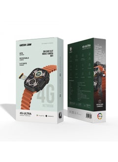 GREEN LION 4G Ultra Smart Watch for Men / Andriod / Nano Sim /2MP Camera / Calls /Notifications / Health Tracker/ Black Dial with Orange Band  - Image 3