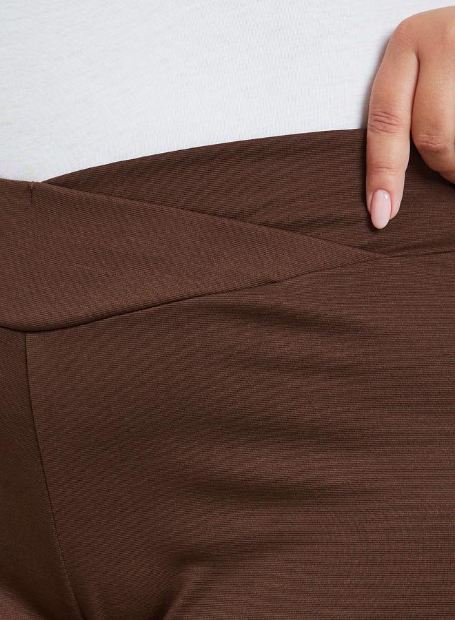 Styli Plus Size Brown Flared Trousers - Image 3