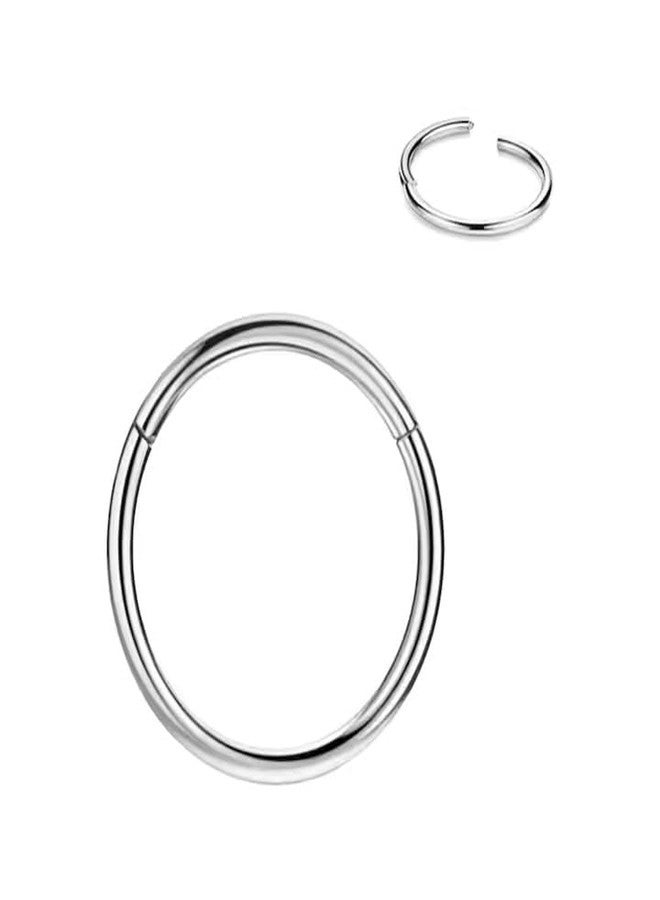 SIGMA PRO Stainless Steel Hinged Segment Hoop Ring for Nose Septum Ear Lip | Surgical Steel Piercing Ring with Smooth Surface | Easy Open and Close | Unisex Body Jewellery - Image 4