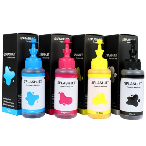 Splashjet Sublimation Ink for Epson - Heat Transfer Printing on Mugs, Mobile Cases, Polyester T-Shirts etc for use with Epson Printers - L130, L220, L360, L380, L1300 - (70gm x 4 Colour) - 501906 - Image 1