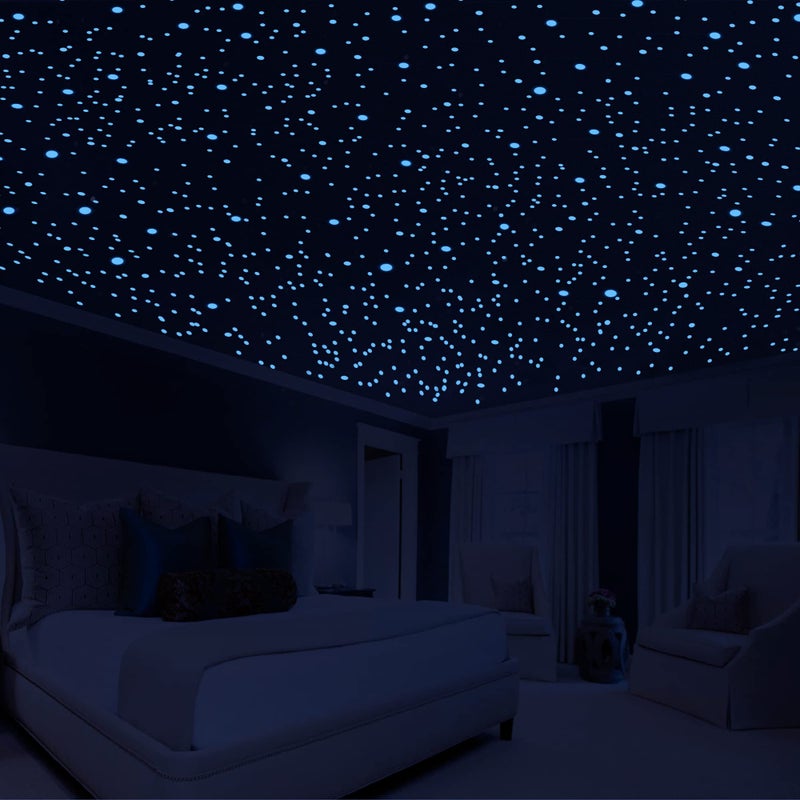 Neasyth 808 PCS Glow in The Dark Stars for Ceiling, Glowing Wall Decals Decor Stickers,(404 Pcs Green and 404 Sky Blue) 3D Adhesive Dots Decor Starry Sky Decor for Kids Bedroom or Birthday Gift - Image 1
