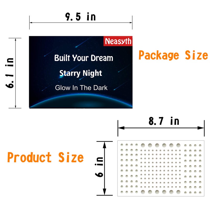 Neasyth 808 PCS Glow in The Dark Stars for Ceiling, Glowing Wall Decals Decor Stickers,(404 Pcs Green and 404 Sky Blue) 3D Adhesive Dots Decor Starry Sky Decor for Kids Bedroom or Birthday Gift - Image 5