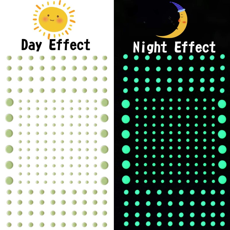 Neasyth 808 PCS Glow in The Dark Stars for Ceiling, Glowing Wall Decals Decor Stickers,(404 Pcs Green and 404 Sky Blue) 3D Adhesive Dots Decor Starry Sky Decor for Kids Bedroom or Birthday Gift - Image 3