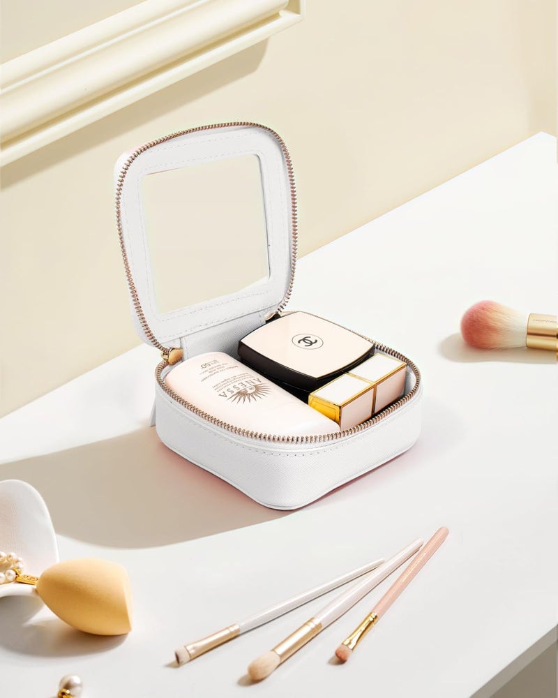 LETGO Clear Makeup Bags Small, Small Clear Makeup Bag for Purse,Mini Makeup Pouch Purse Organizer Fit Carry-on Travel Essentials,Cute Cosmetic Bags for Car Accessories for Women (Mini-White) - Image 4