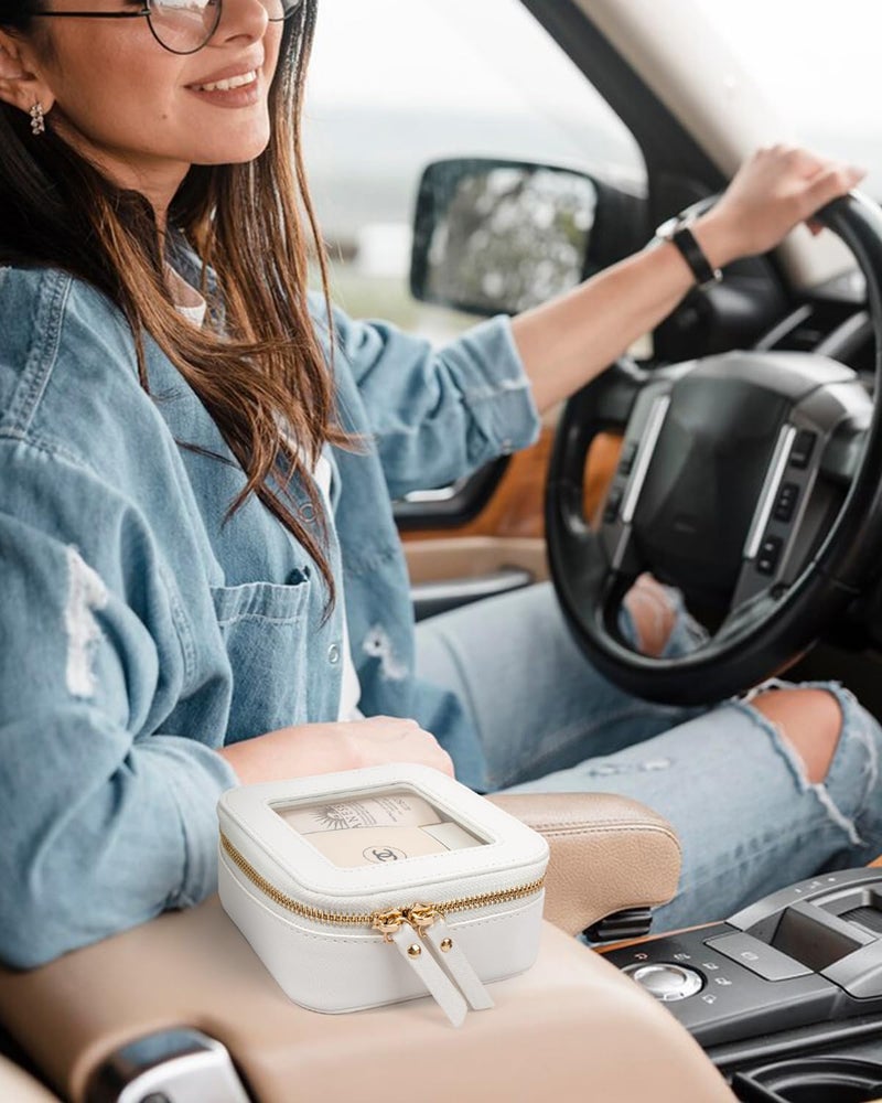 LETGO Clear Makeup Bags Small, Small Clear Makeup Bag for Purse,Mini Makeup Pouch Purse Organizer Fit Carry-on Travel Essentials,Cute Cosmetic Bags for Car Accessories for Women (Mini-White) - Image 5