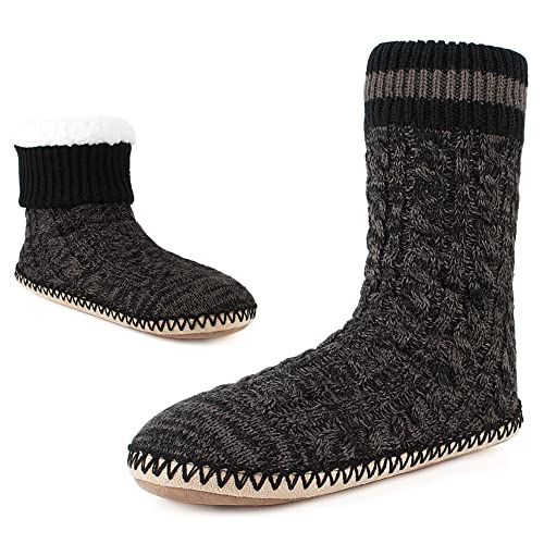 Cozylook Mens Slippers Indoor Soft Sole Warm Fleece Lined Slipper Socks for Men Size 89 - Image 1