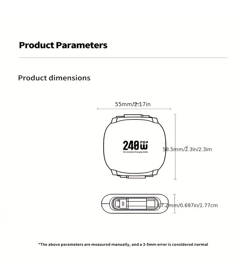كابل USB-C إلى USB-C سريع الشحن فائق السرعة 240 واط مع تصميم مغناطيسي لاسلكي، بطول 39.37 بوصة، لون أزرق فاتح - Image 2