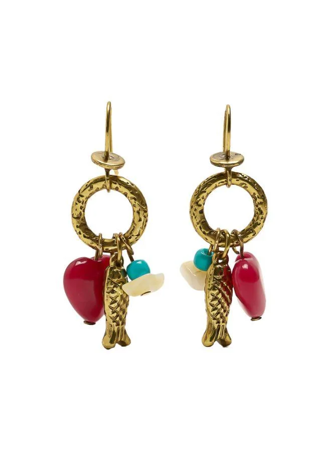 PARFOIS Earrings With Fish And Stone
