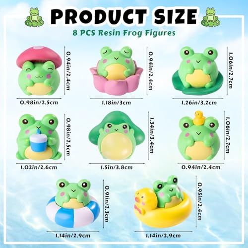 Chocozone Pack of 8 Cute Frog Miniatures Garden Decoration Gifts Home Decor Fairy Garden Decor Landscape Decorations - Image 3
