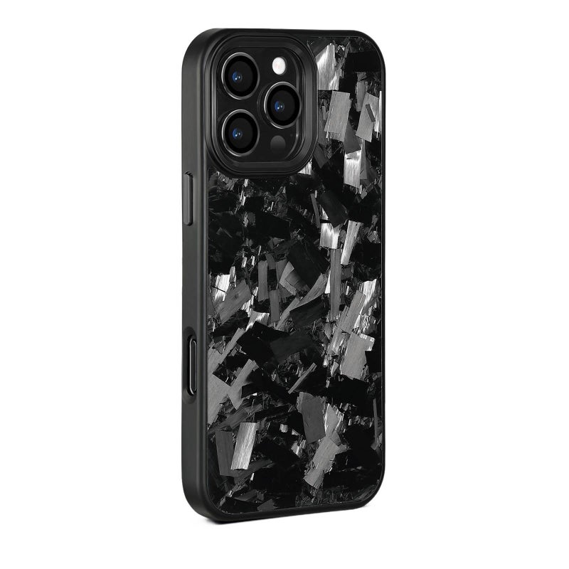BB غطاء واقي بCarbon Fiber Texture لـ iPhone 16 / 16 Plus / 16 Pro / 16 Pro Max مع مقاوم للصدمات وحماية من السقوط مع مقاوم للصدمات مع مقاوم للخدش باللون أسود باللون الأسود - Image 1