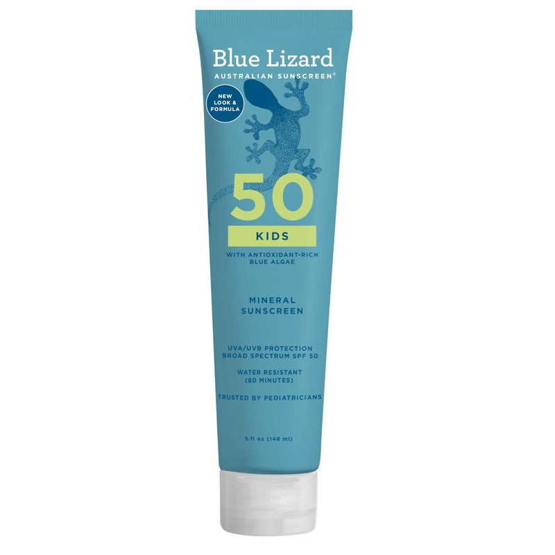 Blue Lizard Kids Mineral SPF 50 Sunscreen Lotion, 100% Mineral, Childrenâ€™s Sunscreen, Water-Resistant Formula, Paraben-Free, Fragrance-Free, 5 fl oz - Image 1