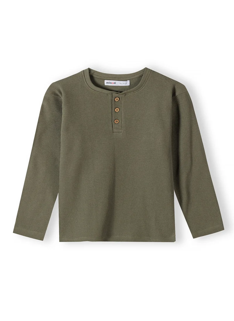 MINOTI Kids Boys  Waffle Henley Tee