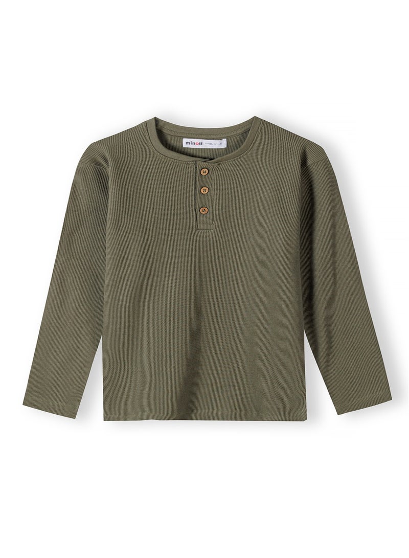 مينوتي تيشيرت أطفال بأكمام طويلة مع أزرار أمامية - Image 1