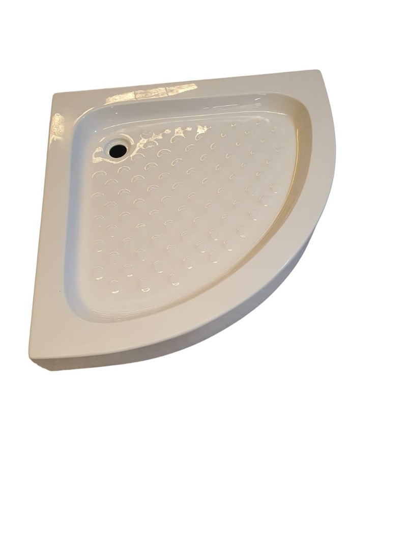 HAR & Unex - Shower tray for bathroom 80x80x13 cm. curve model- white color with drain fitting - Image 1