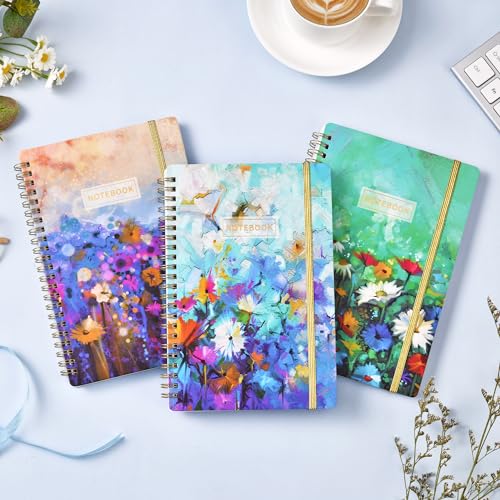 MaaIbok Spiral Notebook - 3 Pack A5 Ruled Journal Notebook, 8.3'' × 6'', 3 × 160 Pages, Journal for Women, College Ruled Notebook, Spiral Notebook with Back Pocket, Great Notebooks for School, Home & Office - Image 2