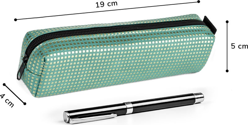 Gözde Proje Faux Leather Green Dotted Pencil Case  - Image 4