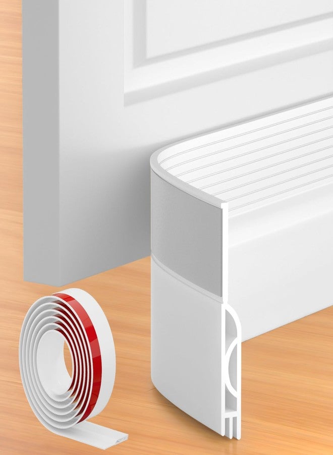 Beoguy Door Draft Stopper, Adjustable Door Sweep for Bottom of Door, Under Door Gap Filler for Exterior & Interior Doors, Door Weather Stripping Blocks Noise and Cold Air (78Inch, White) - Image 1