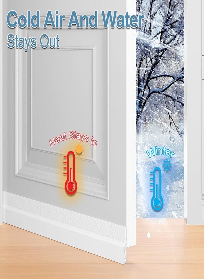 Beoguy Door Draft Stopper, Adjustable Door Sweep for Bottom of Door, Under Door Gap Filler for Exterior & Interior Doors, Door Weather Stripping Blocks Noise and Cold Air (78Inch, White) - Image 4