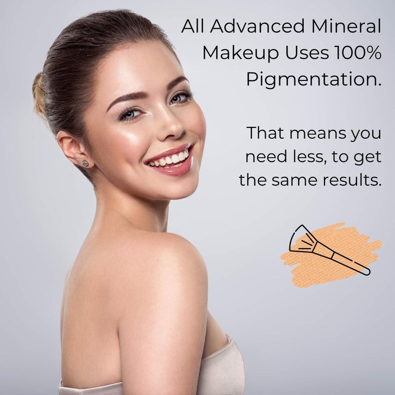 Advanced Mineral Makeup 4-in-1 Pressed Foundation Powder with Natural SPF, Concealer & Finishing for Medium to Full Coverage Foundation, Mineral-Based (Angelina, .35 oz) - Image 4