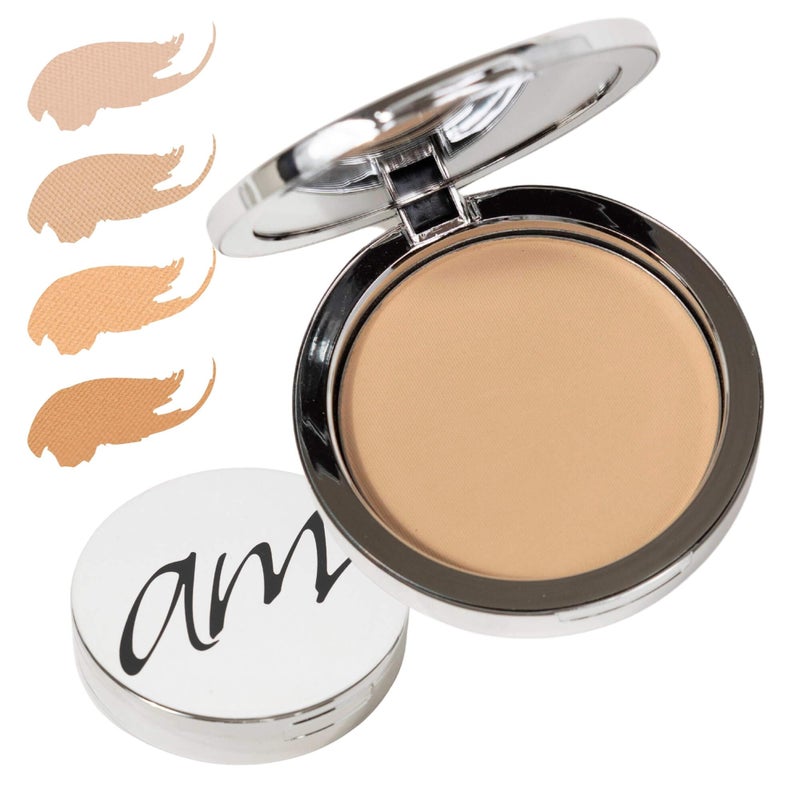 Advanced Mineral Makeup 4-in-1 Pressed Foundation Powder with Natural SPF, Concealer & Finishing for Medium to Full Coverage Foundation, Mineral-Based (Angelina, .35 oz) - Image 1