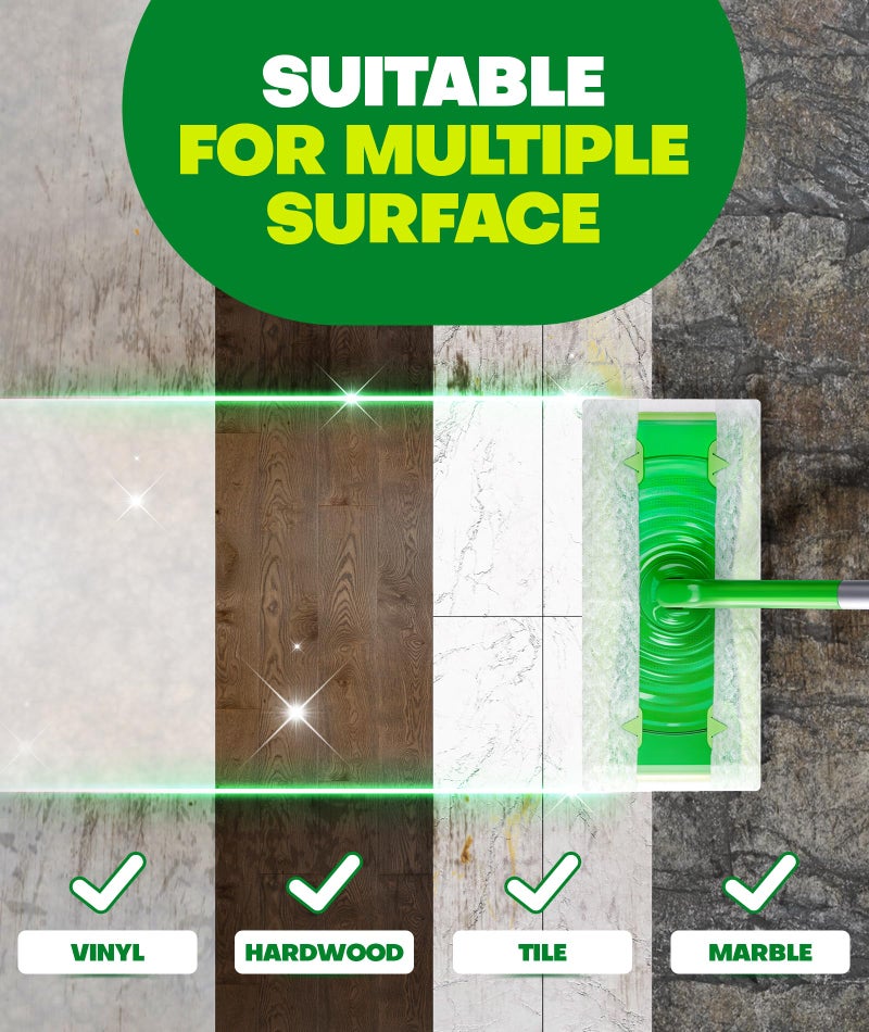 Domudy 60 Count Dry Sweeping Cloths Refills for Swiffer Sweep + Mop, 4X Clean Power Sweeper Mop Pads to Clean Hair, Dirt, Dust, Disposable Unscented Dry Cloths Refills for Mopping Home, Bathroom, Kitchen - Image 3