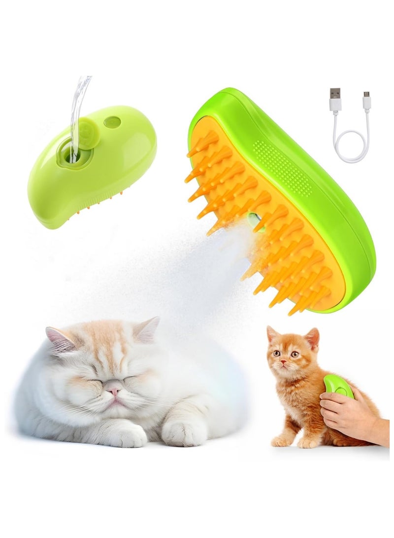 SKY-TOUCH 3 In1 Cat Hair Steam Brush, Steamy Cat Brush for Shedding and Grooming, Self Cleaning Steam Cat Brush for Massage, Pet Hair Grooming Brush Comb for Cat Dog, Spray Comb Mist Brush - Image 1