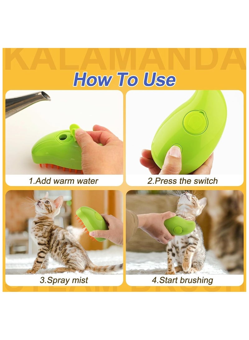 SKY-TOUCH 3 In1 Cat Hair Steam Brush, Steamy Cat Brush for Shedding and Grooming, Self Cleaning Steam Cat Brush for Massage, Pet Hair Grooming Brush Comb for Cat Dog, Spray Comb Mist Brush - Image 3