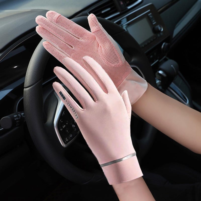 ECVV 2 Pairs Women Sun Protective Gloves Summer UV Protection Gloves Sunblock Touchscreen Glove for Driving Riding Cycling - Image 5