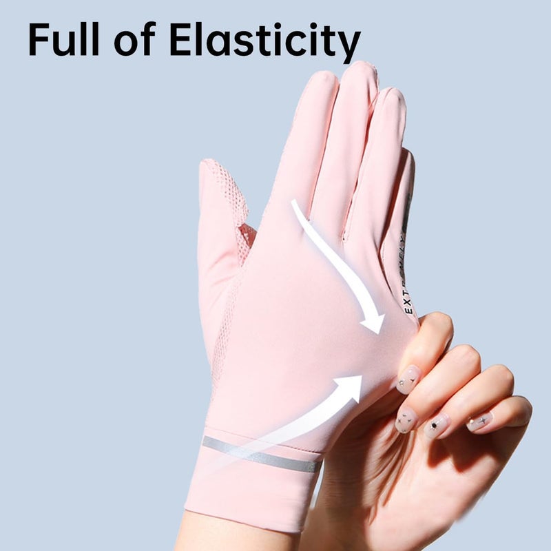 ECVV 2 Pairs Women Sun Protective Gloves Summer UV Protection Gloves Sunblock Touchscreen Glove for Driving Riding Cycling - Image 3