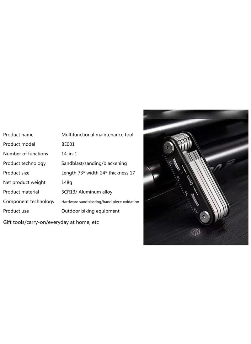 SYOSI - 10 in 1 Portable EDC Multifunctional Folding Tool Screwdriver and Hex Key Set Mountain Cycle Portable Socket Multipurpose Wrench Bicycle Multi Tool Screwdriver Bike Allen Fix Wrench Screwdriver - Image 1