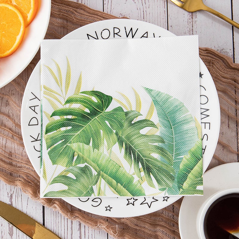 Party Printing Paper Towel Napkin Party Color Paper Flowers Restaurant Can Be Printed Logo - Image 2