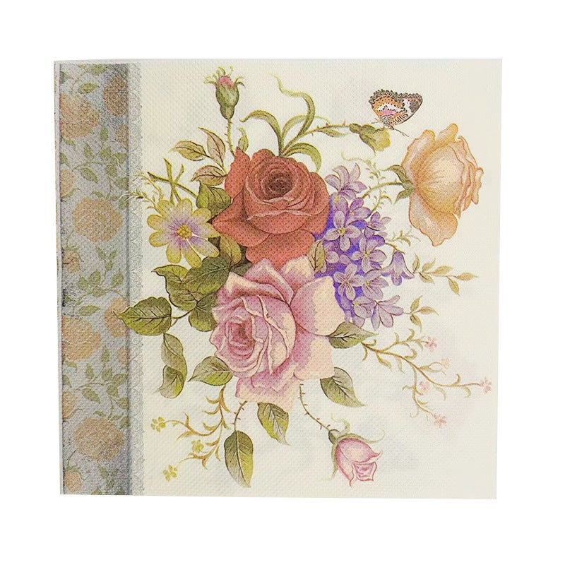 Party Printing Paper Towel Napkin Party Color Paper Flowers Restaurant Can Be Printed Logo - Image 1