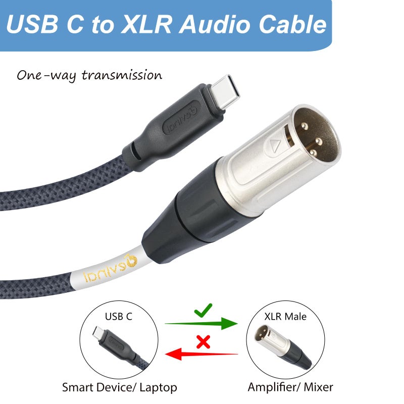 Devinal USB C to XLR Cable, Smartphone/Laptop to XLR Male Output Cable for Amplifier, Speaker, Mixer Console, etc 3.3 FT - Image 5