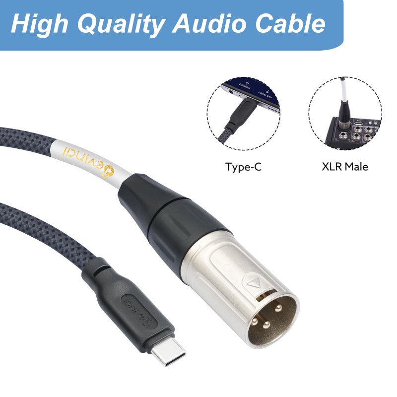 Devinal USB C to XLR Cable, Smartphone/Laptop to XLR Male Output Cable for Amplifier, Speaker, Mixer Console, etc 3.3 FT - Image 3