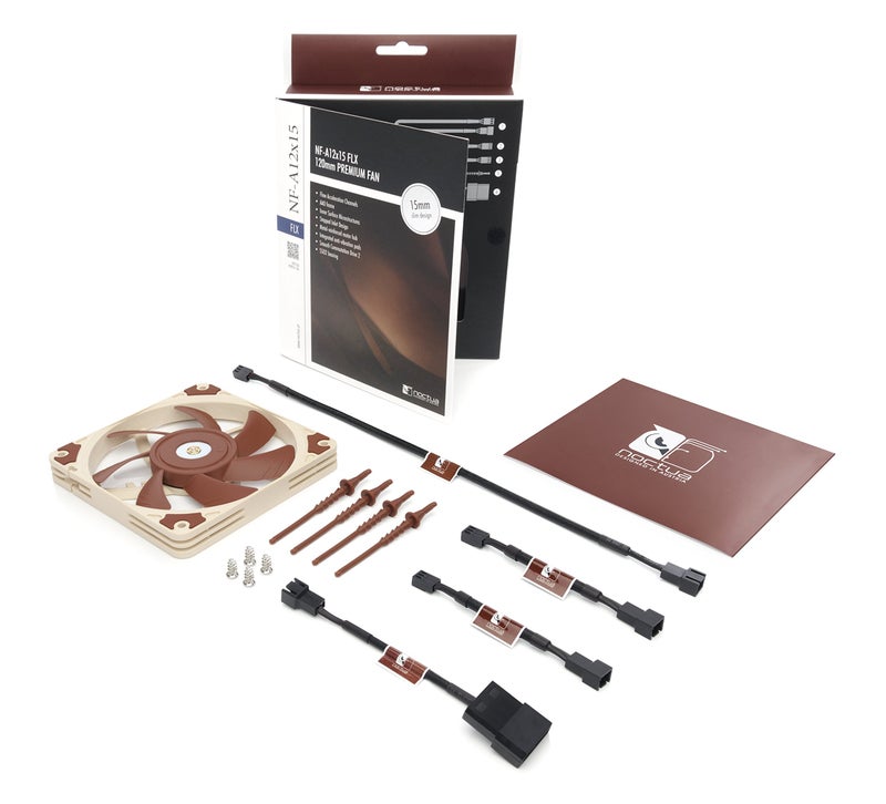 Noctua NF-A12x15 FLX, Premium Quiet Slim Fan, 3-Pin (120x15mm, Brown) - Image 4