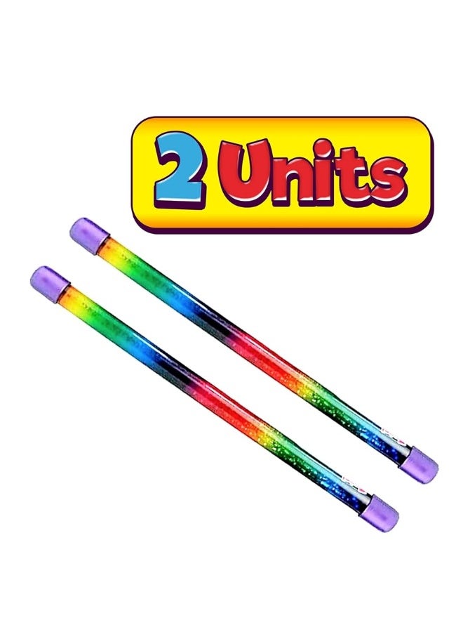 Ja-Ru عصا جليتر من JA-RU (2 وحدات) عصي سحرية ملونة قوس قزح للألعاب للبنات والأطفال زينة الأميرات هدايا حفلات عصا رقص تشجيع دوارة. بالإضافة إلى 1 ملصق 2002-2s - Image 5