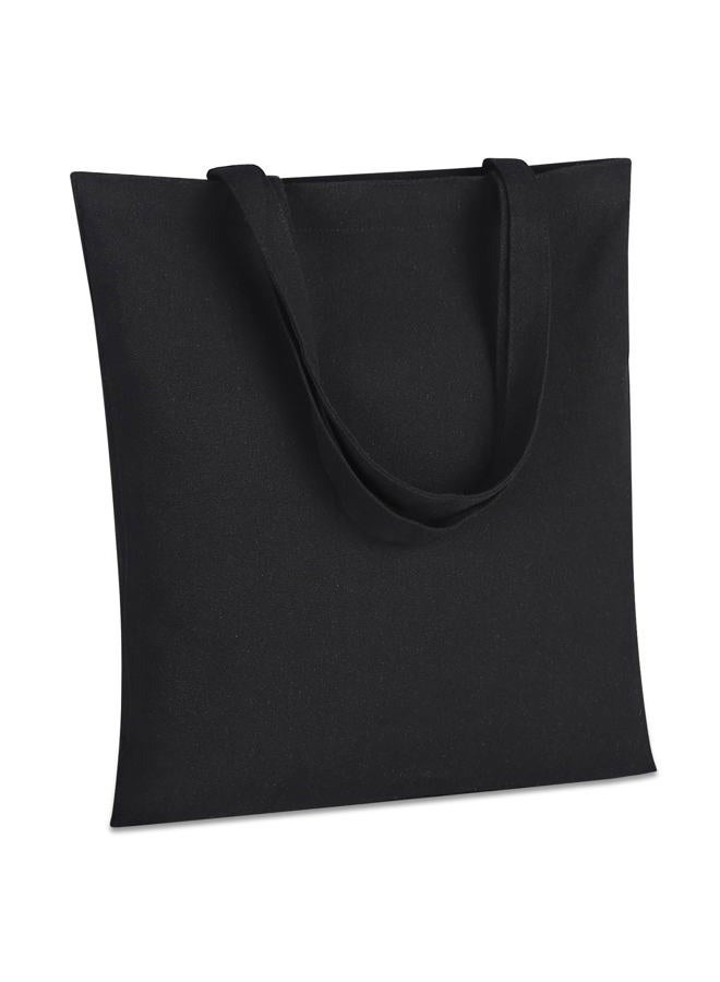 FF Sgdfc 2 Pcs Canvas Tote Bags, Natural Color Tote Bags 15 x 16 inch Sustainable Eco Friendly reusable, for Grocery Bags, DIY Gift Bags, Shopping Bags (Black) - Image 1