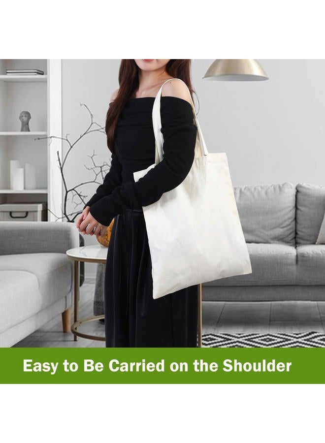 FF Sgdfc 2 Pcs Canvas Tote Bags, Natural Color Tote Bags 15 x 16 inch Sustainable Eco Friendly reusable, for Grocery Bags, DIY Gift Bags, Shopping Bags (Black) - Image 3