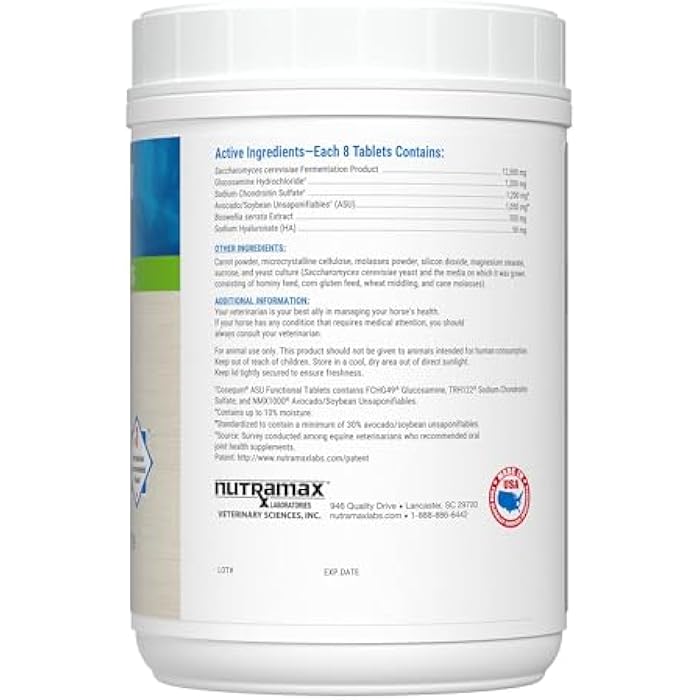 Nutramax Laboratories ASU Joint & Digestive Health Functional Tablets for Horses, 240 Tablets - Image 2