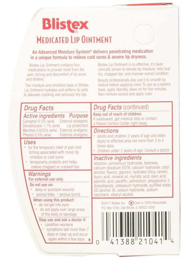 Blistex - Lip Ointment Medicated 0.35 Oz (Pack Of 3) - Image 1