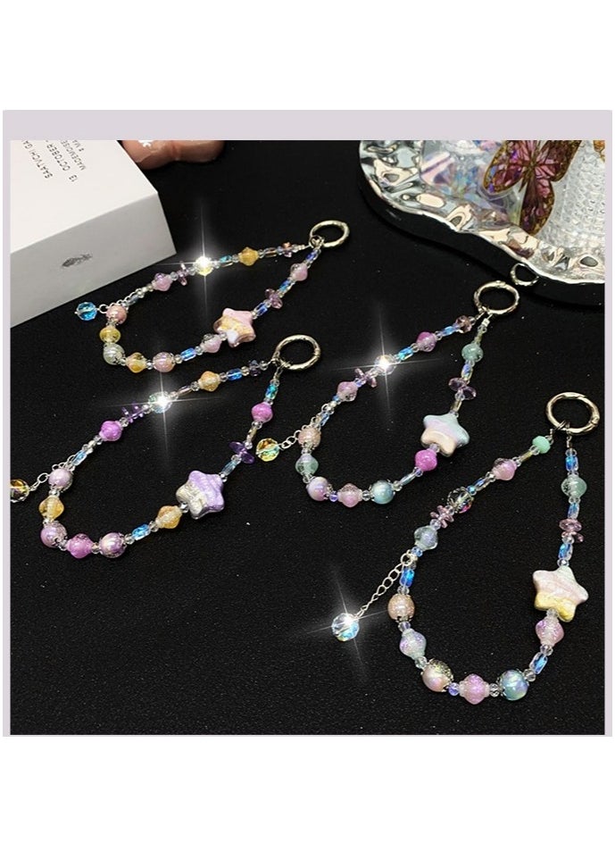 Generic Phone Charm, Natural Beaded Charms crystal lanyards, Anti-Lost Charm Wrist Strap Phone Lanyard Wrist Strap Keychain for Wallet Handbag Camera Cell Decoration  - Image 5