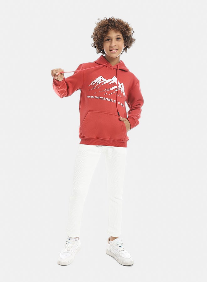 Andora Self Patterened White Elastic Waist Casual Pants_White - Image 4