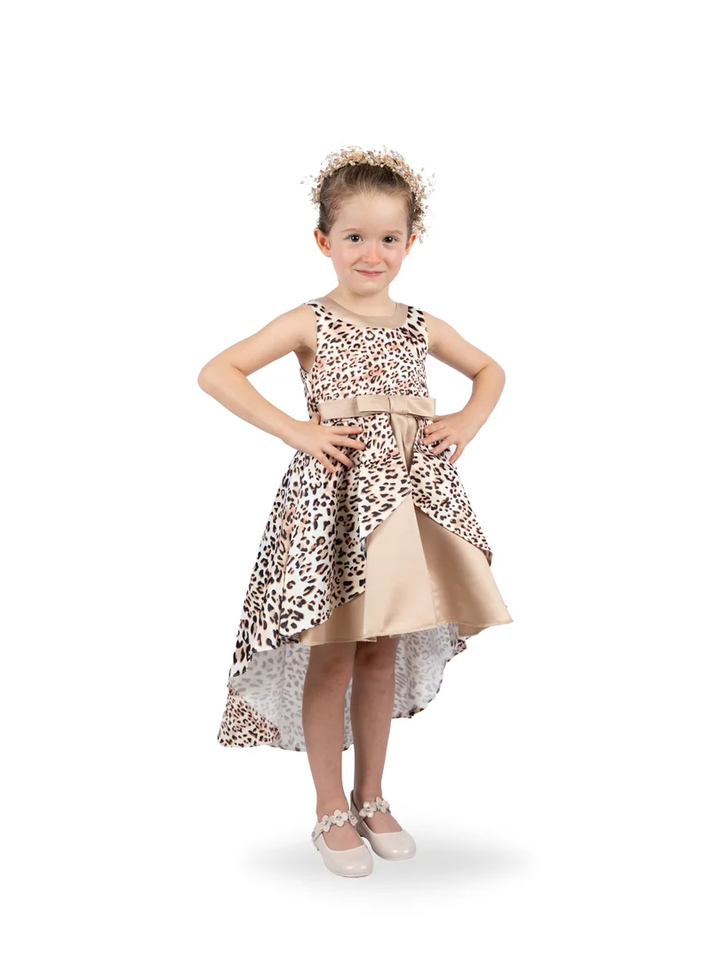 D'Daniela Amy Leopard Brown Party Dress