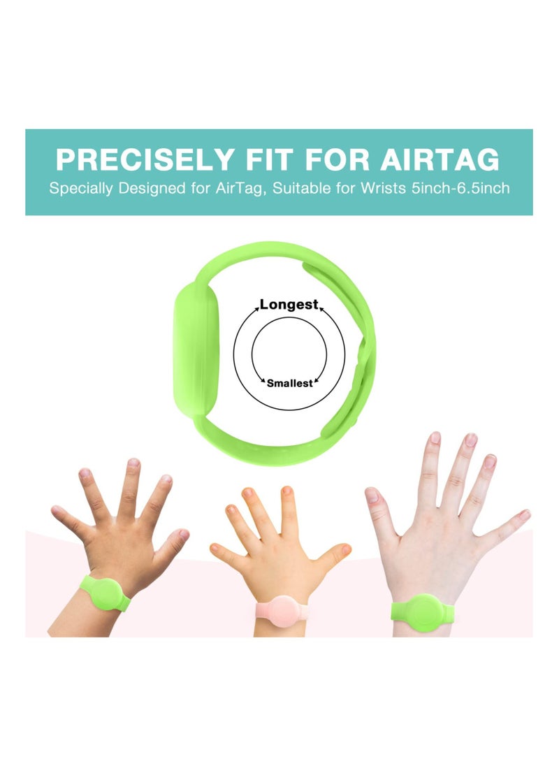 SYOSI - 2 Pack Airtag Bracelet for Kids Waterproof Silicone Wristband Full Case Cover for Apple Airtag Holder Anti Lost Watch Band Hidden Accessories for Toddler Child Strap - Image 1