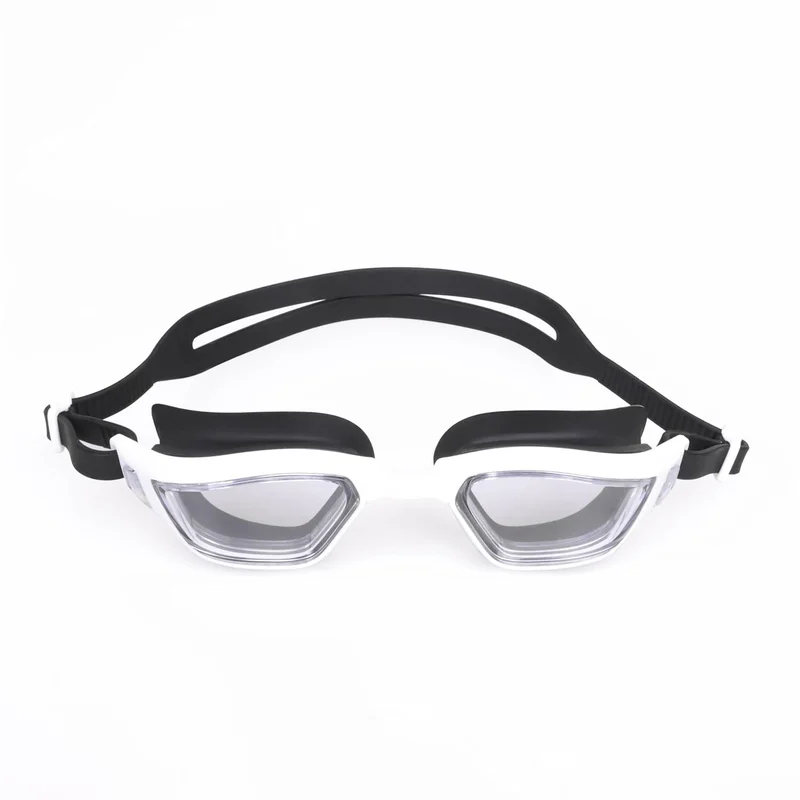 نيفيا Nivia Visionz Swimming Goggles for Adults - Anti Fog, UV Protection, Comfort Fit - Black/White