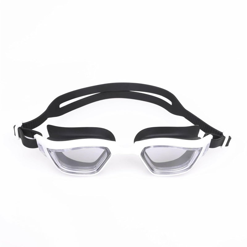 Nivia Visionz Swimming Goggles for Adults - Anti Fog, UV Protection, Comfort Fit - Black/White - Image 1